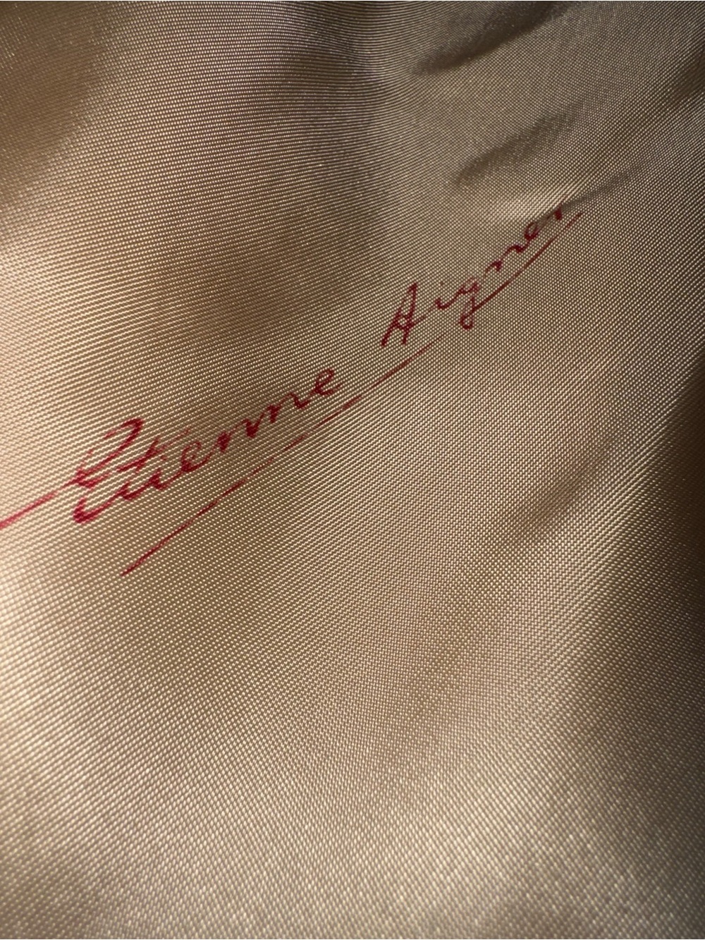 Vintage Etienne Aigner USA Tan Belted Trench Coat Leather Trim Medium - Picture 14 of 14